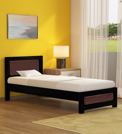 Buy Coram Solid Wood Single Bed in Espresso Walnut Finish by .