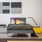 Italian minimalist design single bed 'Robin' by Mobilstella .