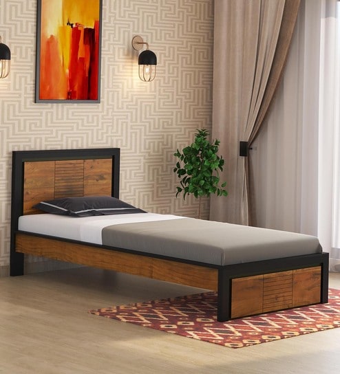 Buy Deux Solid Wood Single Bed in Dual Tone Finish by Woodsworth .
