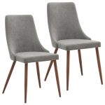 Mid Century Fabric Side Chair (Set of 2)- Beige - Midcentury .