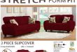 STRETCH FORM FIT - 2 Pc Slipcovers Set , Sofa + Loveseat Covers .
