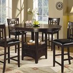 Amazon.com: 5pc Counter Height Dining Table and Stools Set Dark .