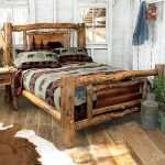 Aspen Log Bed Frame - Country Western Rustic Wood Bedroom .