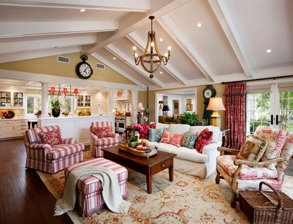 20 Dashing French Country Living Rooms | Country family room .
