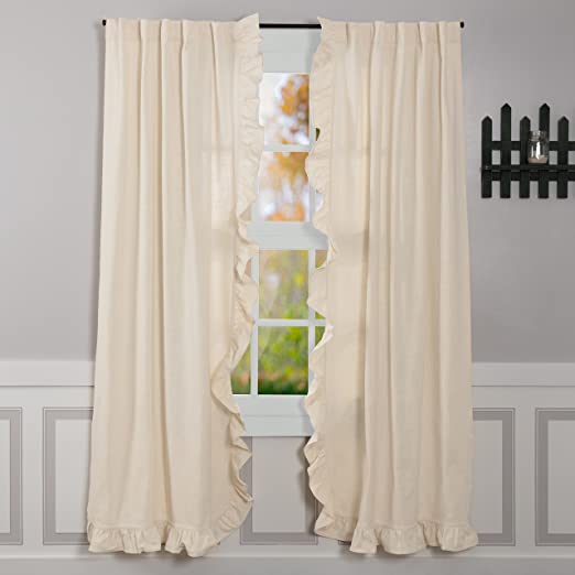Amazon.com: Piper Classics Ashley Natural Ruffled Panel Curtains .