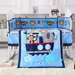 Amazon.com : Wowelife Animal Baby Crib Sets Blue 7 Piece Monkey .