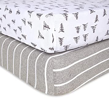 Amazon.com : Burt's Bees Baby - Fitted Crib Sheets, 2-Pack, Boys .