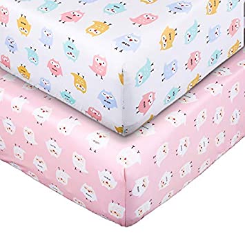 Amazon.com : UOMNY Crib Sheet Set 100% Natural Cotton Fitted Crib .