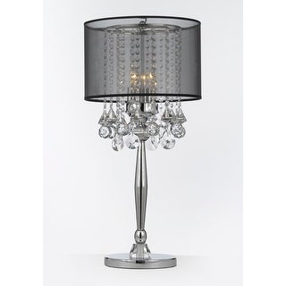 Shop Silver Mist 3 Light Chrome Crystal Table Lamp with Black .