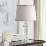 Sherry Crystal Table Lamp with Gray Shade - #53X57 | Lamps Plus .