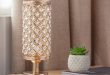 HAITRAL Crystal Table Lamp – Silver Bedside Desk Lamp with .