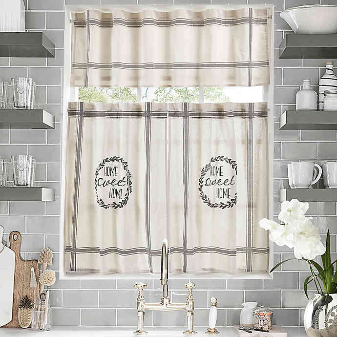 Home Sweet Home Kitchen Window Curtain Tiers and Valance | Bed .