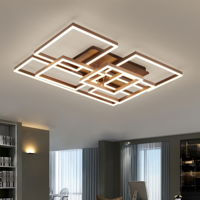 Geometric Pattern LED Flushmount with Acrylic Shade Modernism .