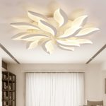 Nordic Style Leaf LED Semi Flush Mount Acrylic Multi Light .