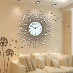 US Luxury Diamond Wall Clock Scenic Iron Art Metal Living Room .