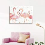 Amazon.com: MUHUA Flamingo Print Painting Pink Tropical Bird .