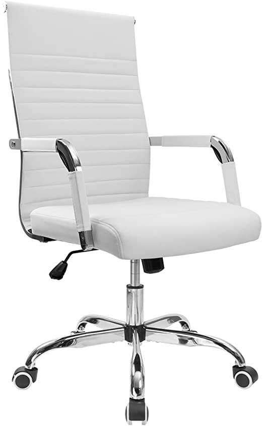 Amazon.com: Furmax Ribbed Office Desk Chair Mid-Back PU Leather .
