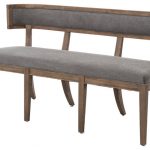 Livingston Modern Classic Curved Back Grey Dining Bench .