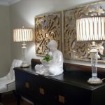 Dining room buffet decorating ideas with decorative wood wall .