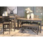 Ashley Bridson Counter Height Dining Room Table and Bar Stools .