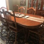10 Piece Dining Room Set w/ Buffet/China Hutch and 8 Chairs .