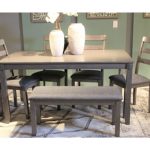 Ashley Bridson Dining Room Table and Chairs with Bench (Set of 6 .