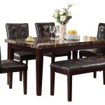 6-Piece Tango Dining Set Faux Marble Top Table, 4 Chair, Bench .
