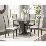 New Deal on Roundhill Furniture Kecco Grey 5-Piece Glass Top .