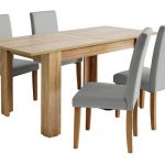 Buy Argos Home Miami Oak Effect Extending Table & 4 Grey Chairs .