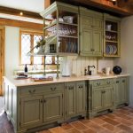 Unexpected Pop of Color: Kitchen Cabinets | Green kitchen cabinets .