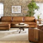 Living Room:Distressed Leather Sectional Distressed Leather .