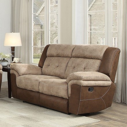 Chai Two Tone Double Reclining Loveseat - 1StopBedroom