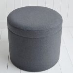 Westhampton grey storage dressing table stool - The White .