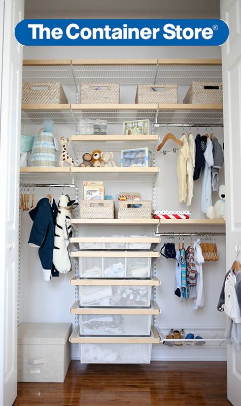 Even the smallest baby accessories can be organized in an elfa .