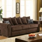 Rydel Brown Chenille Fabric Sofa by Furniture of Ameri