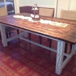 Hand Made Reclaimed Wood Trestle Style Farmhouse Table by .