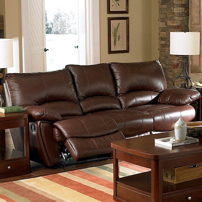 Coaster Fine Furniture Clifford Dark Brown Leather Sofa at Lowes.c