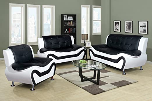 Amazon.com: Beverly Fine Furniture 3 Piece Aldo Modern Sofa Set .