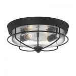 Portfolio Valdara 14.88-in Matte Black Industrial Flush Mount .