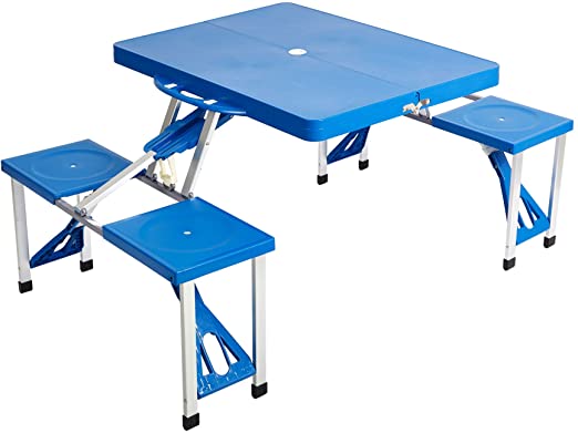 Amazon.com: Folding Camping Picnic Table with Chairs Outdoor .