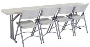 National Plastic Folding Table & Chair Set- 18" X 96" Seminar .