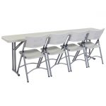 National Plastic Folding Table & Chair Set- 18" X 96" Seminar .