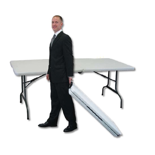 Showgoer 6' Portable Folding Trade Show Table with Whee