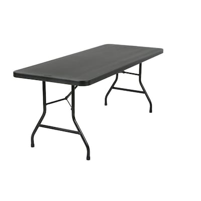 Cosco 29.6-in x 72-in Rectangle Resin Black Folding Table at Lowes.c