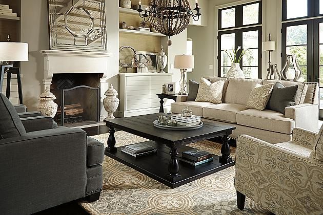 Formal living room sofa and charcoal gray side chairs. | Formal .