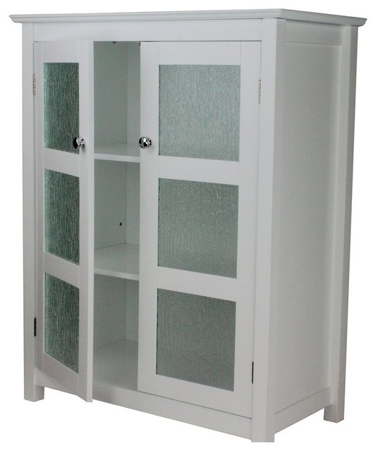 Double Doors Free Standing Bathroom Storage Cabinet - Transitional .