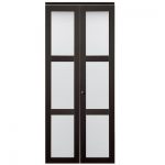 ReliaBilt 24-in x 80-in Espresso 3-Lite Tempered Frosted Glass .