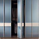 Aries bi-fold white and blue closet door 005 Frosted Glass - Aries .