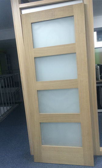 China Wood Bathroom Frosted Glass Interior Door - China 4 Glass .