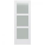 JELD-WEN MODA 1035W Primed 3-panel Square Solid Core Frosted Glass .